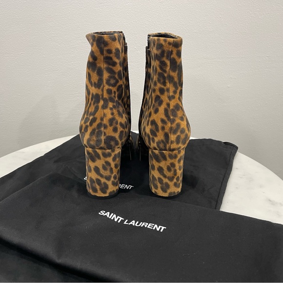 Saint Laurent YSL Leopard Print Suede Lou 75 Zip Bootie Sz 36 EU (5.5-6 US) - Picture 8 of 12